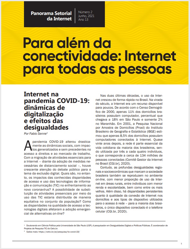 Ano XIII - N. 2 - Para além da conectividade: Internet para todas as pessoas